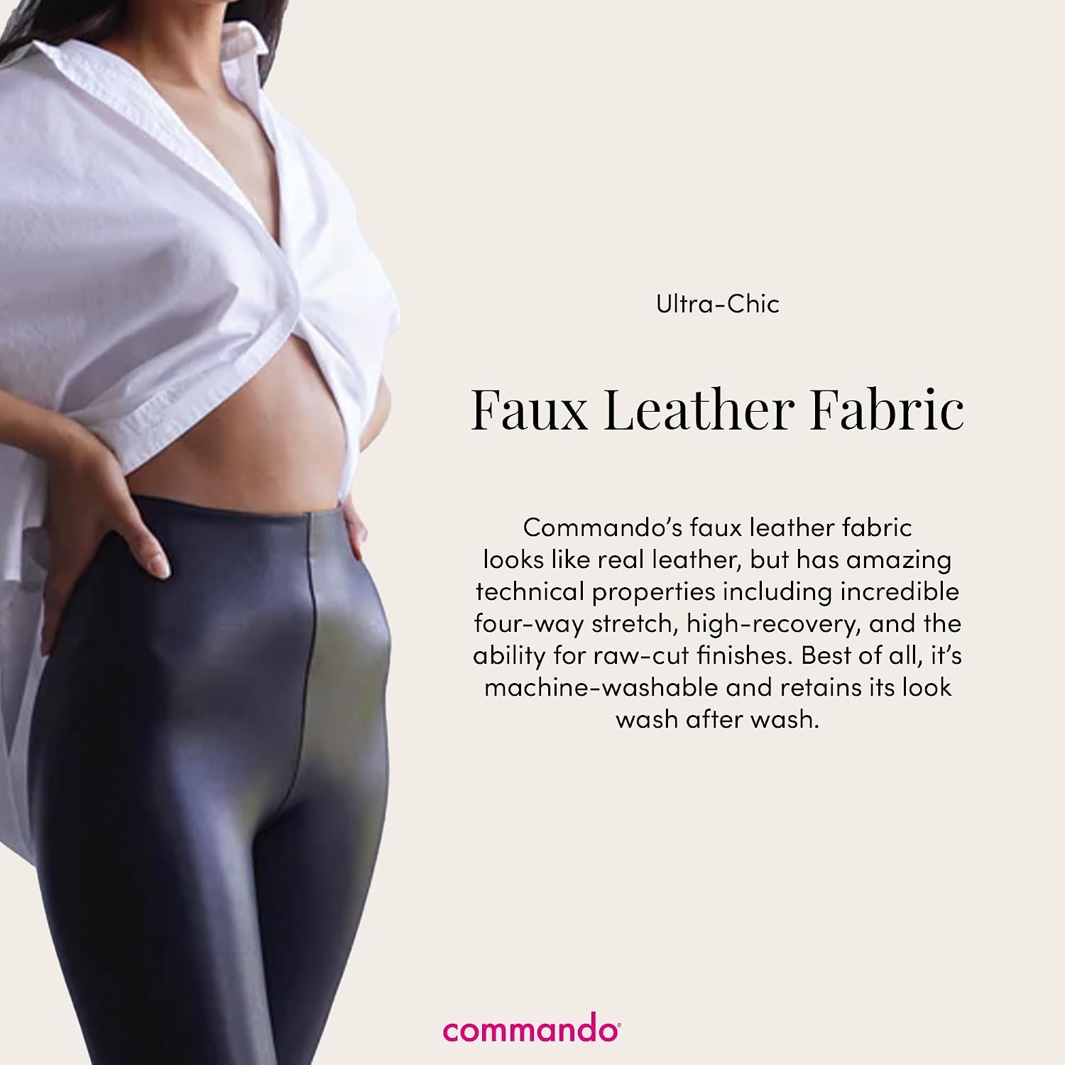 image:imagecommando Faux Leather Leggings Sculpting Yet Soft amp Flexible RawCut Finish Machine Washable Retains Shape amp ColorBlue