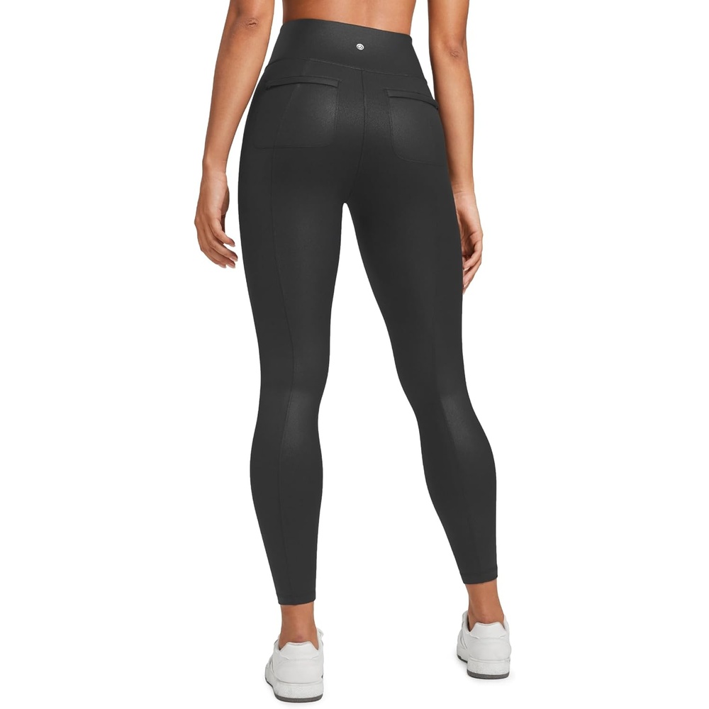 image:imageCRZ YOGA Faux Leather Leggings Pockets 25Black Foil Pattern