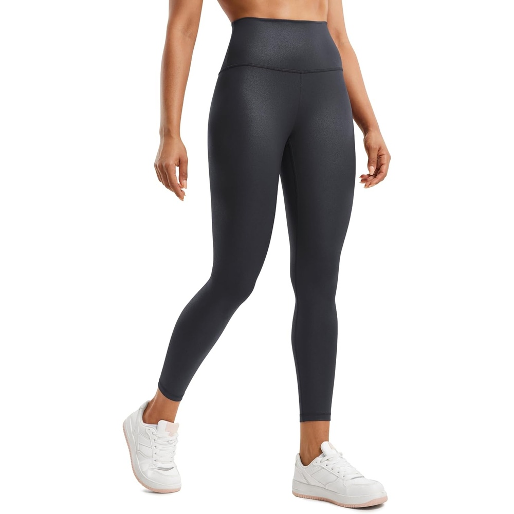 image:imageCRZ YOGA Matte Faux Leather Leggings 25Mysterious Grey Foil