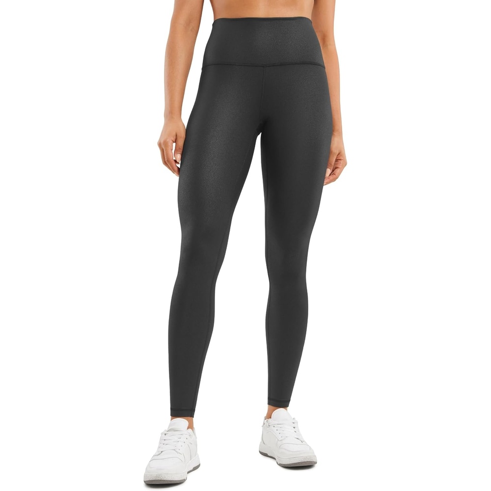 image:imageCRZ YOGA Matte Faux Leather Leggings 28Black Foil Pattern