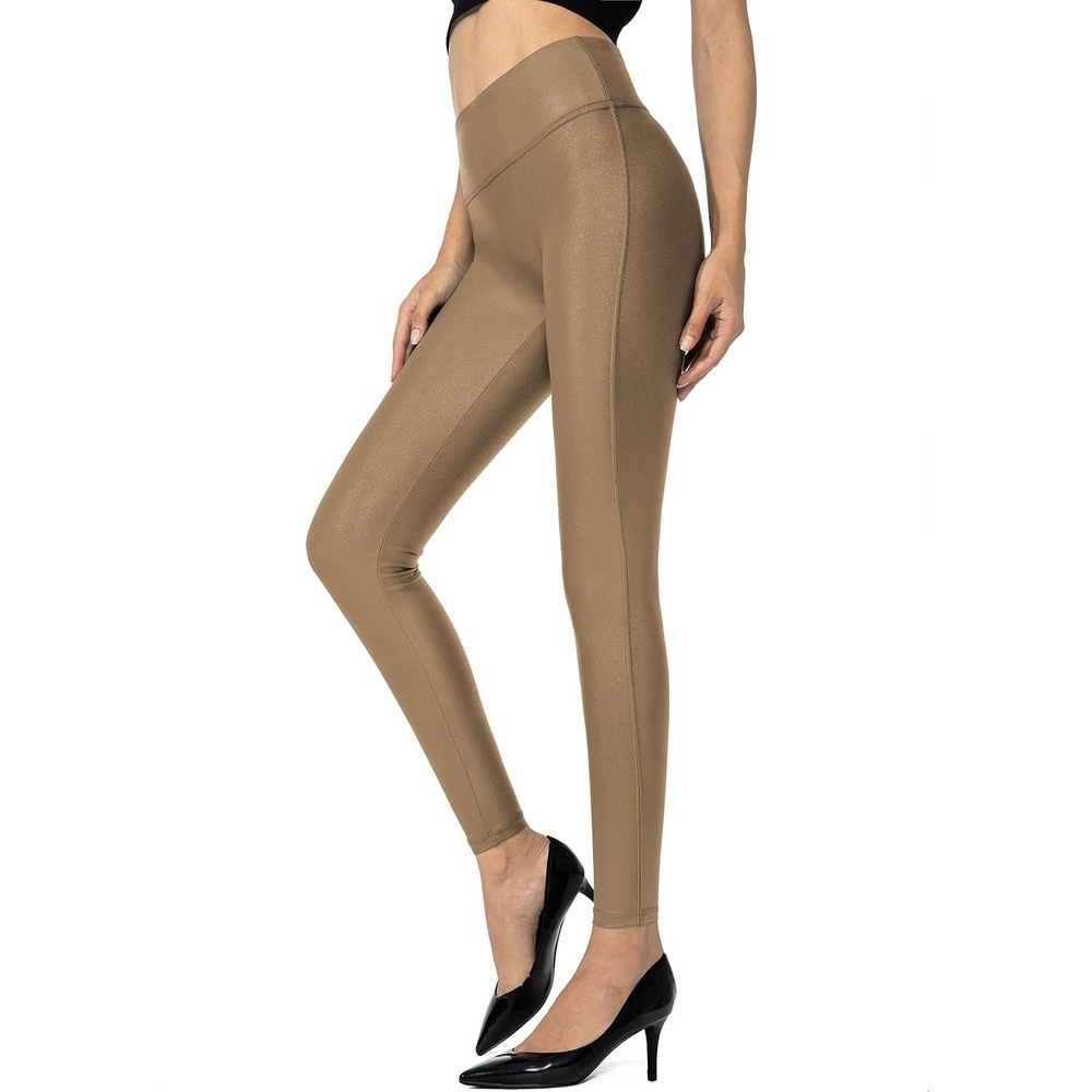 image:imageSANTINY Womens 25527 Faux Leather LeggingsBeech Wood