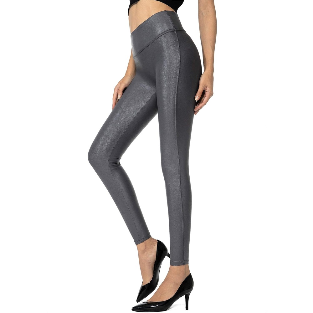 image:imageSANTINY Womens 25527 Faux Leather LeggingsDark Grey