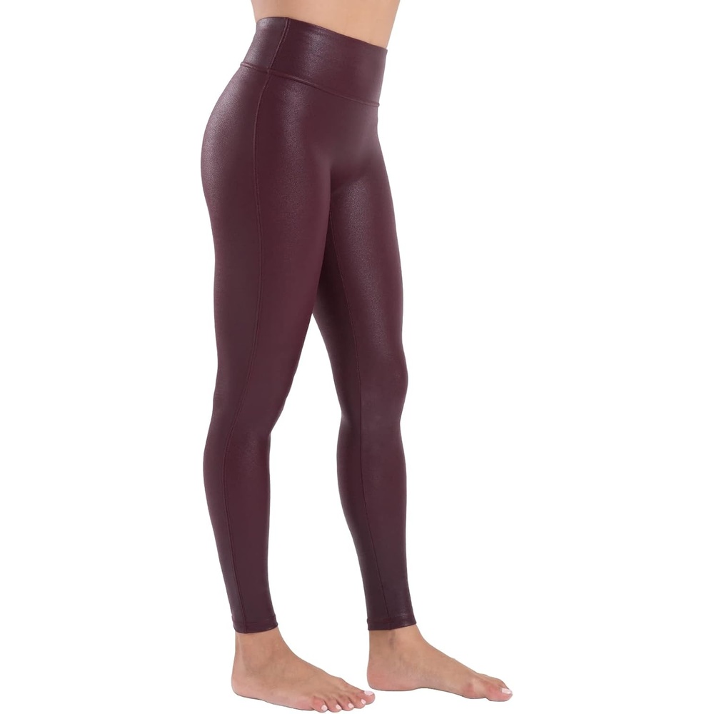 image:imageTagoo Faux Leather Leggings for Women Black High Waist Leather PantsWine Red