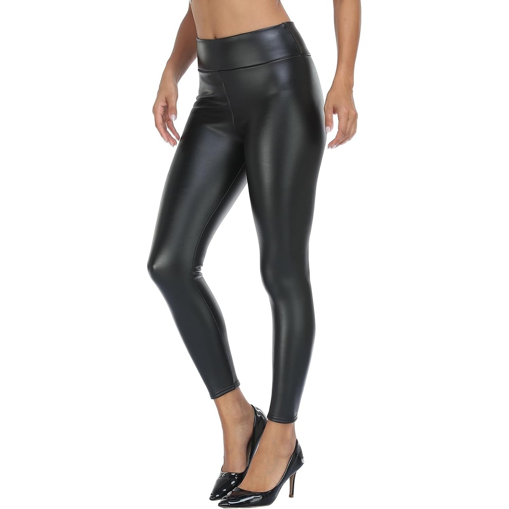 image:imageVOGUEMAX Womens Fleece Lined Faux Leather Leggings Thick Warm Black PantsThick Fleece Lined
