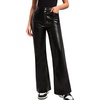 A1- Wide Leg Leather Pants- Black