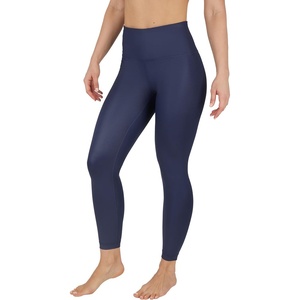 90 Degree By Reflex Womens Faux Leather Leggings Matte High Waisted High Shine Faux Leather Ankle Leggings(Dark Navy)