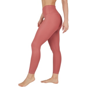 90 Degree By Reflex Womens Faux Leather Leggings Matte High Waisted High Shine Faux Leather Ankle Leggings(Marsala)