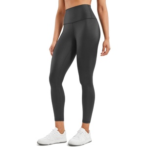 CRZ YOGA Matte Faux Leather Leggings 25″(Black Foil Pattern)