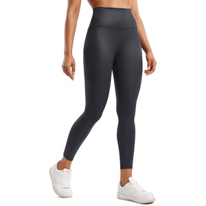 CRZ YOGA Matte Faux Leather Leggings 25″(Mysterious Grey Foil)