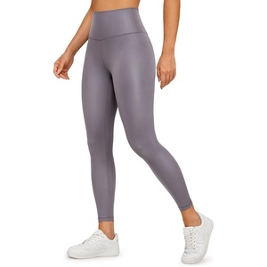 CRZ YOGA Matte Faux Leather Leggings 25″(Tornado Grey Classic)