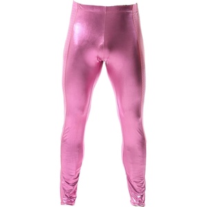DTODWW Men’s Faux Leather Activewear Leggings Slim Fit Tight Pants Long PU Pants for Men Clubwear(B# Pink)