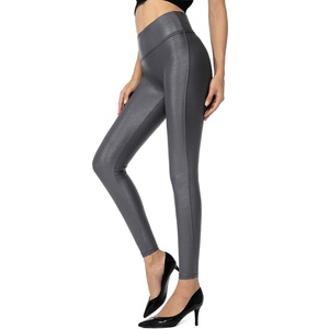 SANTINY Women’s 25.5”/27” Faux Leather Leggings(Dark Grey)
