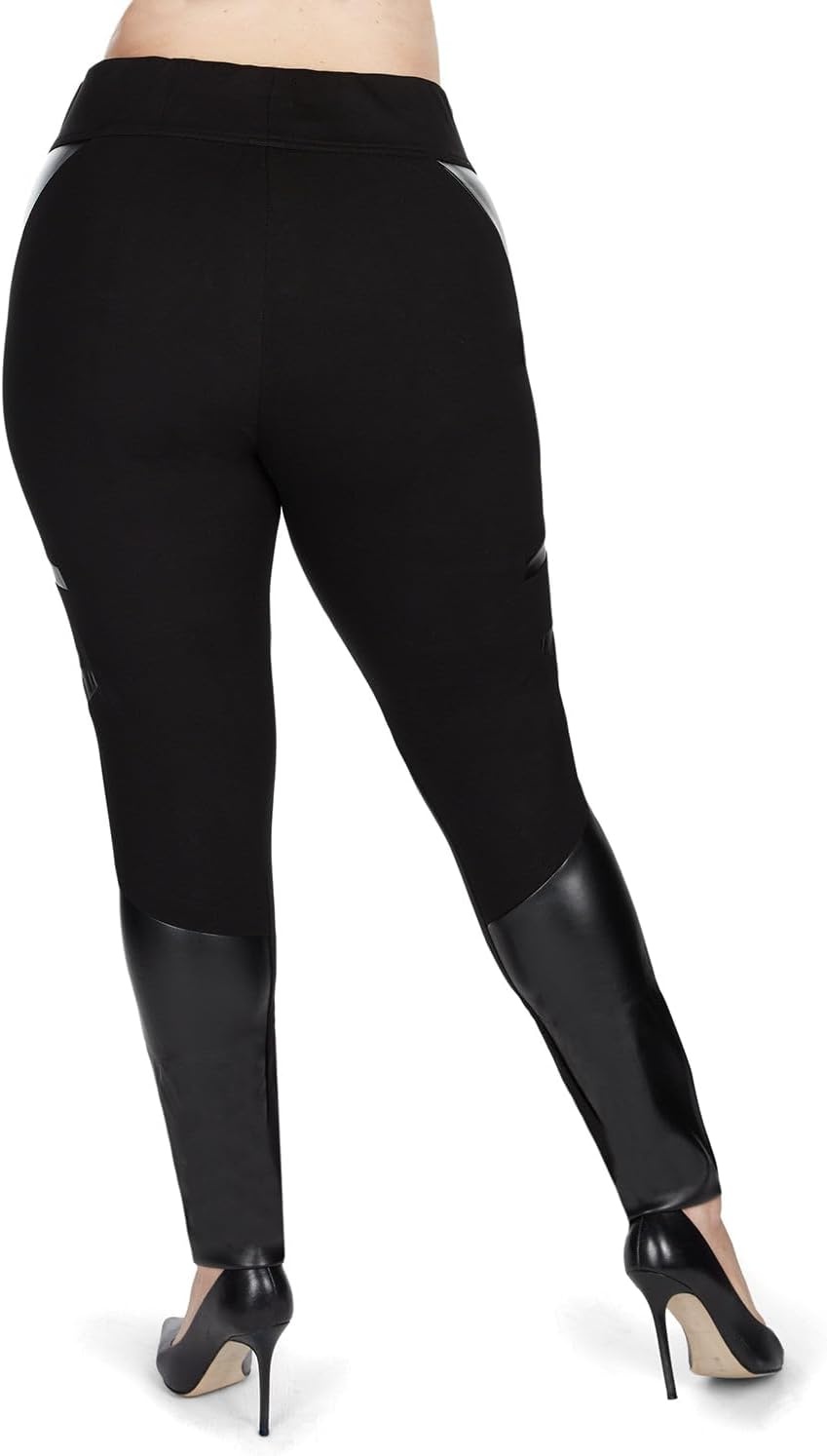 image:imageMeMoi Sexy Moto Pleather Accent Shaping LeggingsBlack Msl 001