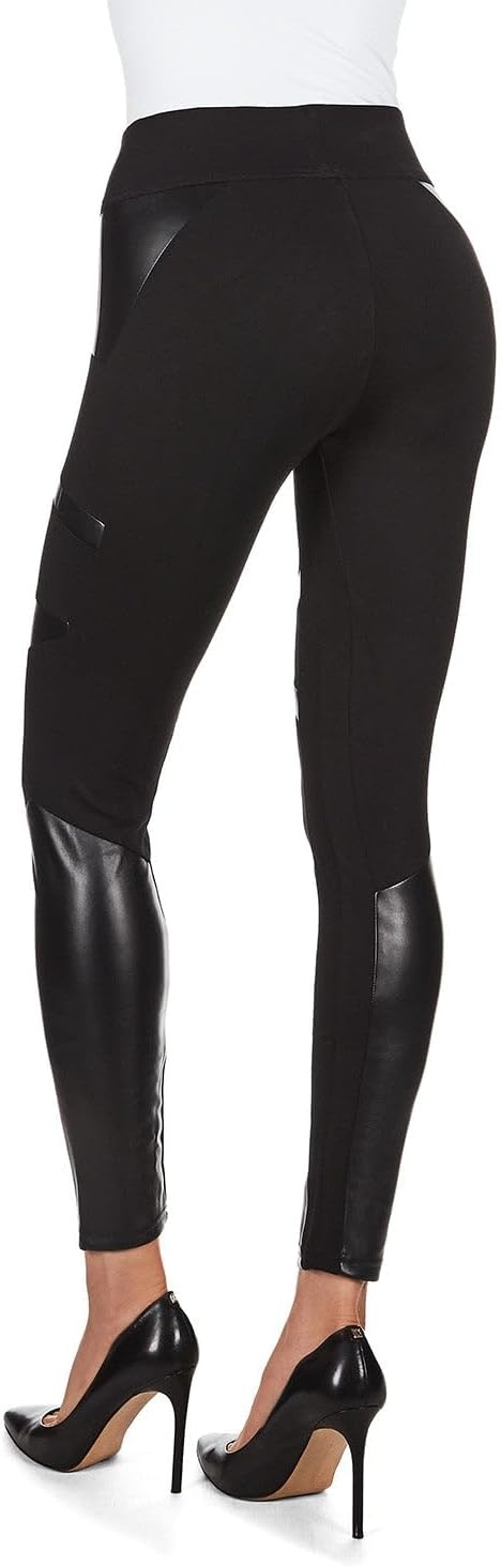 image:imageMeMoi Sexy Moto Pleather Accent Shaping LeggingsBlack Msl 001