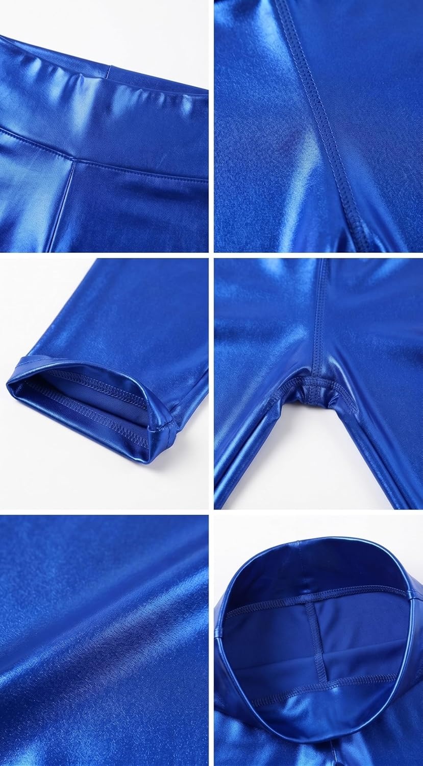 image:imageSakkas Shiny Liquid Metallic High Waist Stretch Leggings Made in USARoyal Blue