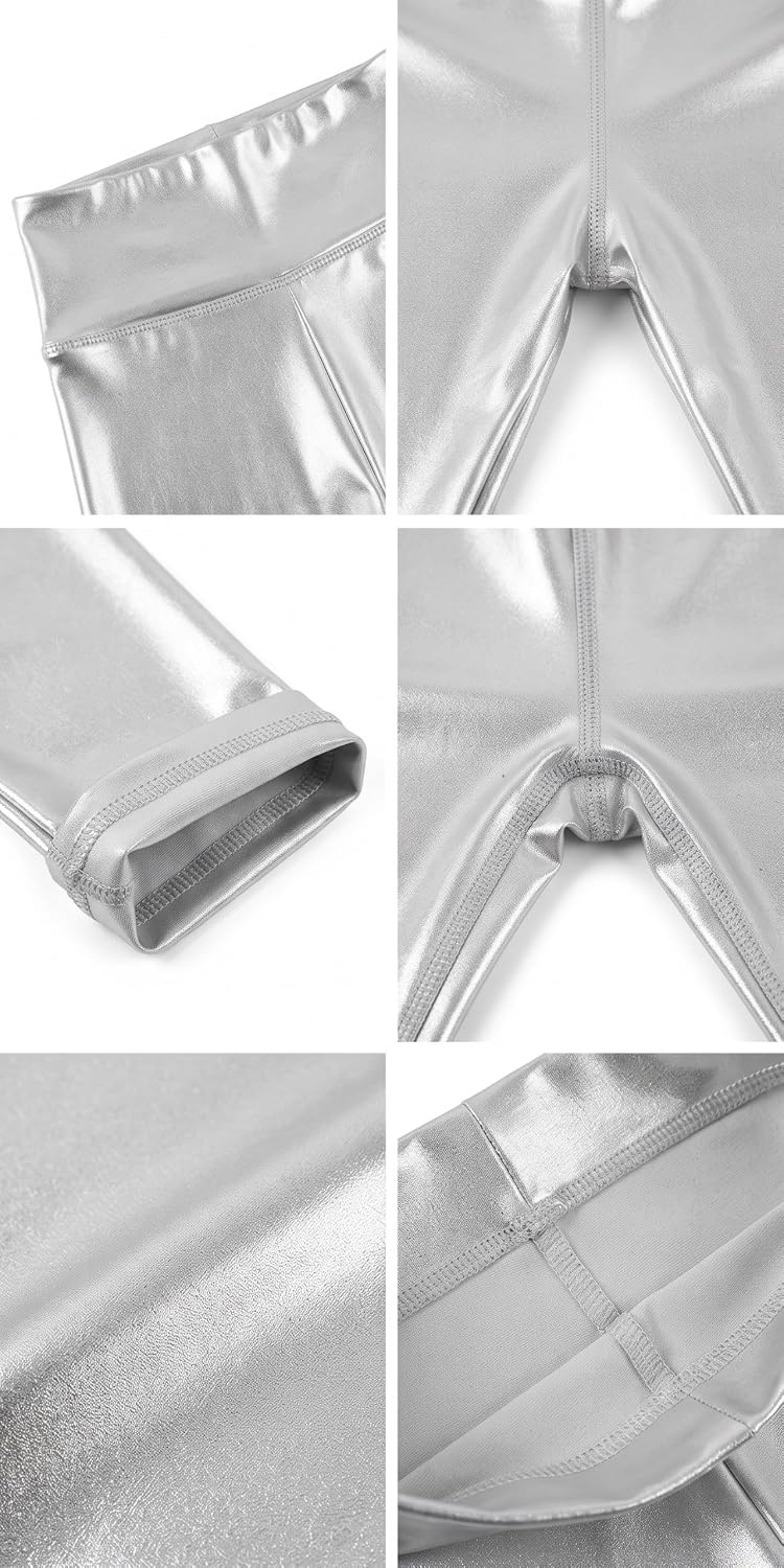 image:imageSakkas Shiny Liquid Metallic High Waist Stretch Leggings Made in USASilver