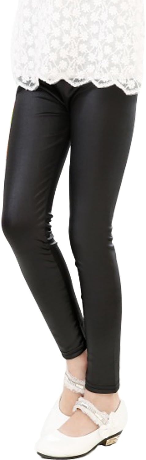 image:imageTulucky Girls Stretchy Faux Leather Legging Teens PantsBlack