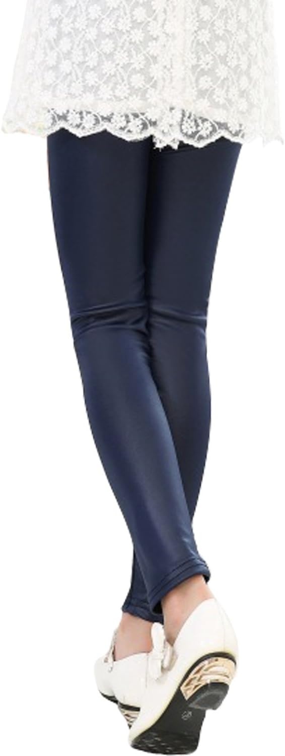 image:imageTulucky Girls Stretchy Faux Leather Legging Teens PantsDarkblue