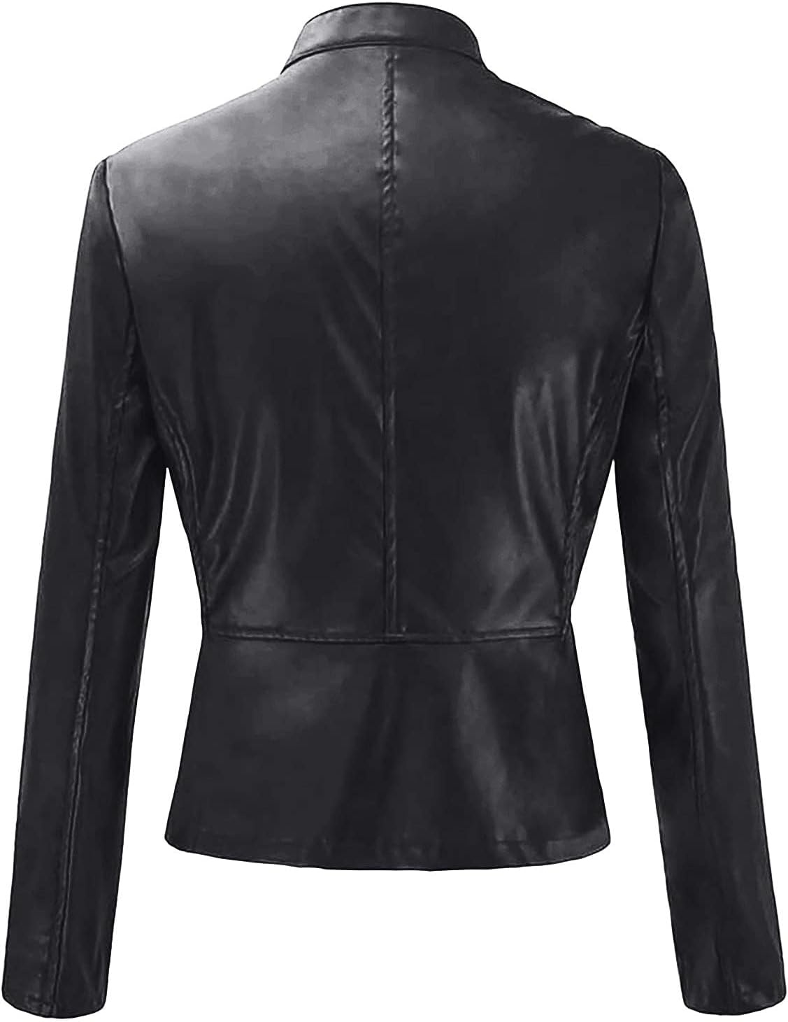 image:imageFaux Leather Jacket Varsity Moto Biker Bomber Jackets Short Coat Casual Lightweight Outerwear Coats 2025 SpringBlack