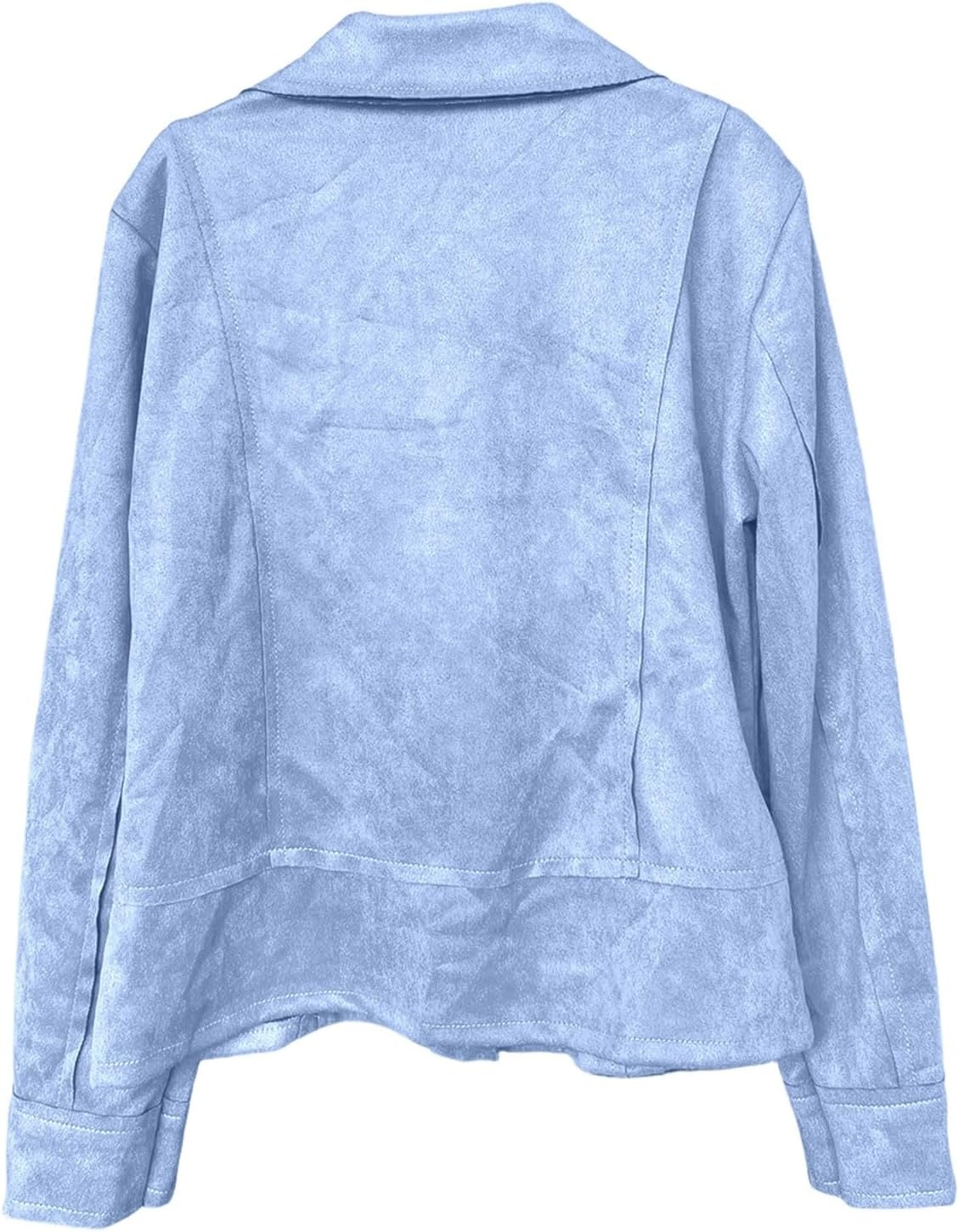 image:imageFaux Suede Jacket Women Long Sleeve Leather Bomber Jackets Moto Cropped Trench Coat For Business Casual Going OutBu2