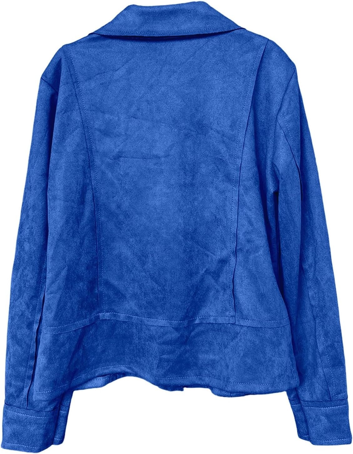 image:imageFaux Suede Jacket Women Long Sleeve Leather Bomber Jackets Moto Cropped Trench Coat For Business Casual Going OutBu3