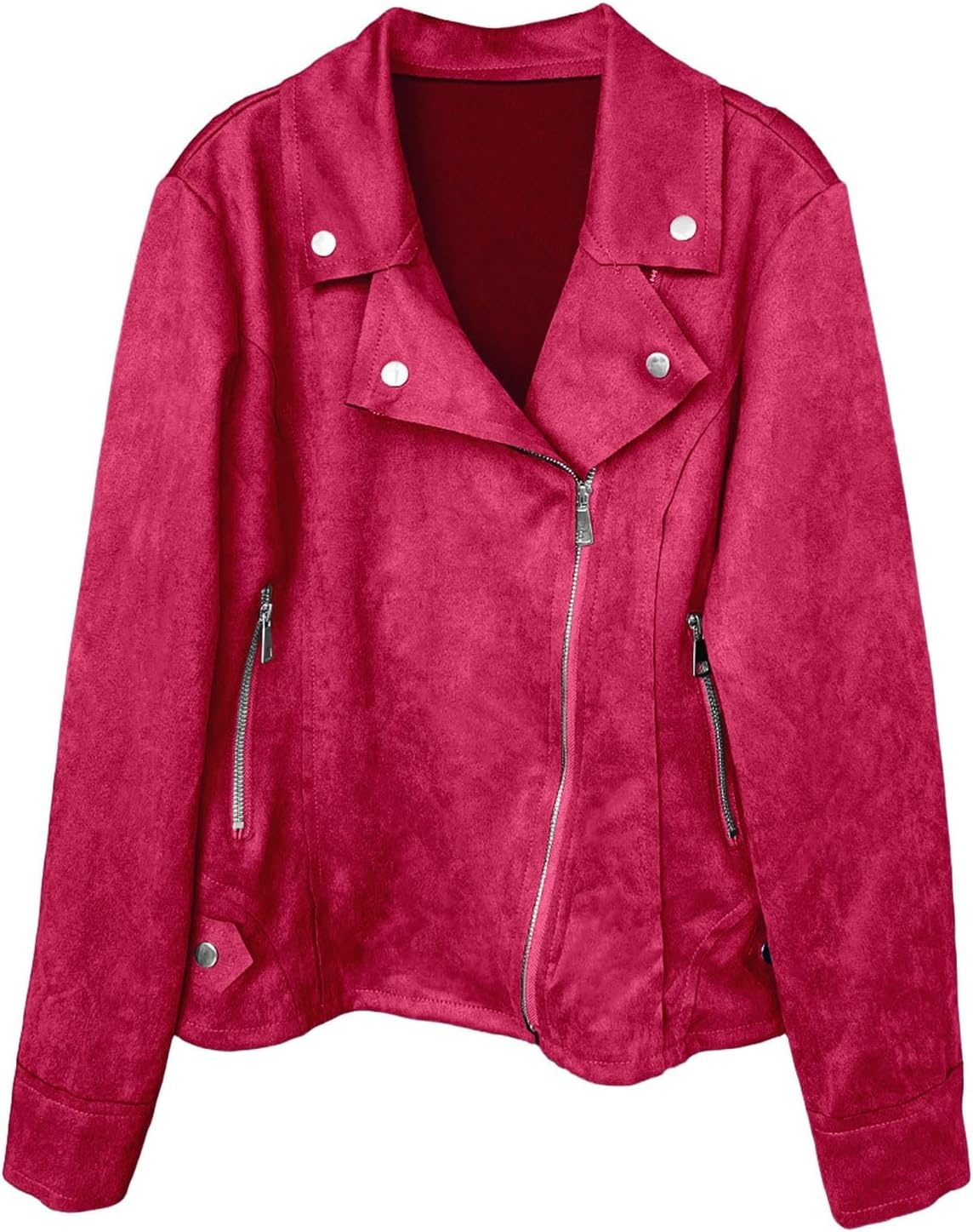 image:imageFaux Suede Jacket Women Long Sleeve Leather Bomber Jackets Moto Cropped Trench Coat For Business Casual Going OutRd2