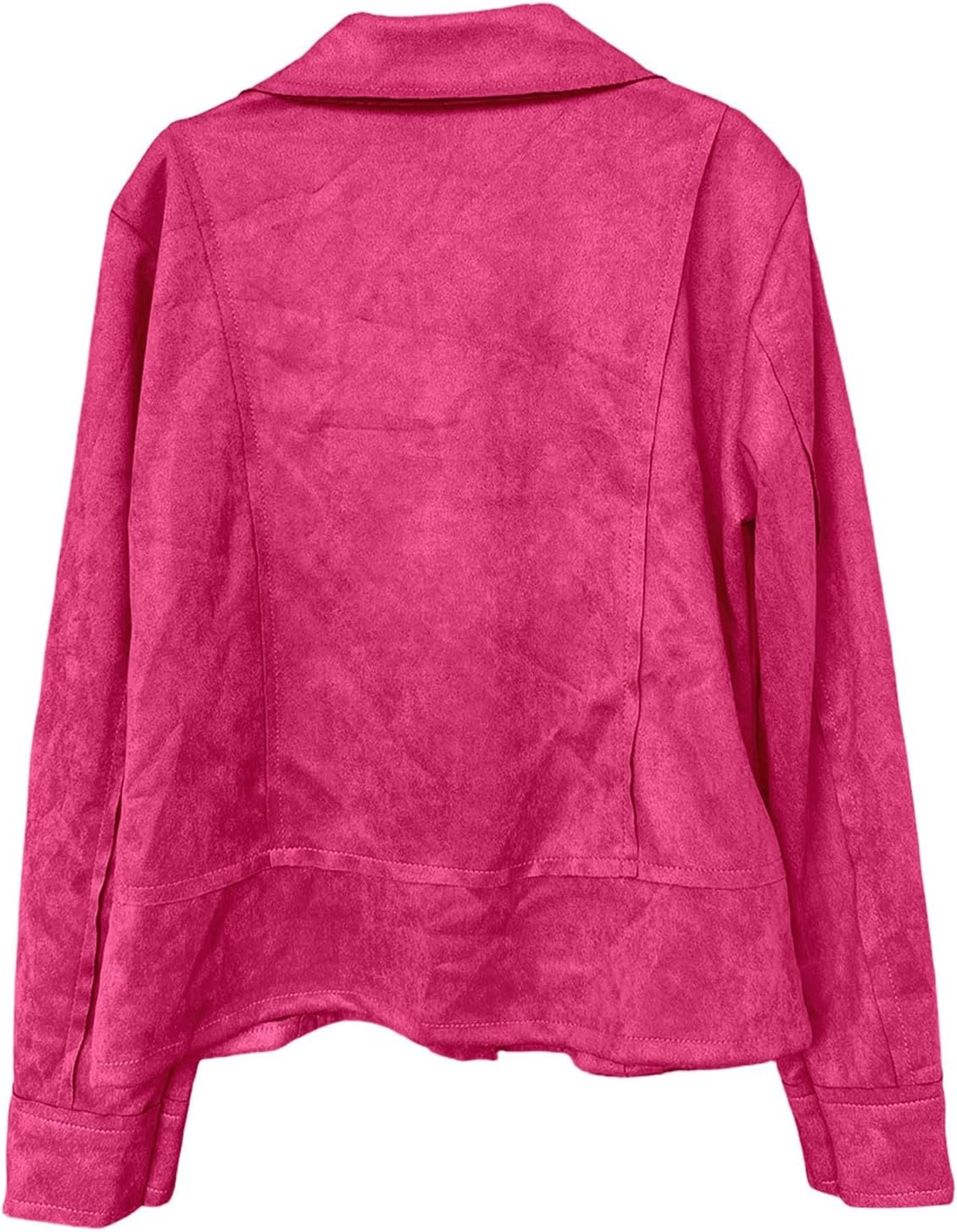 image:imageFaux Suede Jacket Women Long Sleeve Leather Bomber Jackets Moto Cropped Trench Coat For Business Casual Going OutRd3