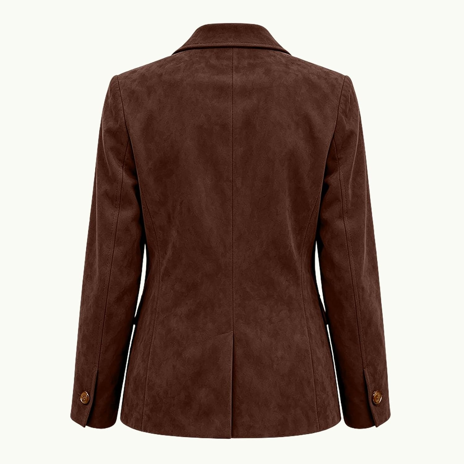 image:imageWomen Faux Suede Jacket Lapel Collar Long Sleeve Button Coat with PocketsBurgundy
