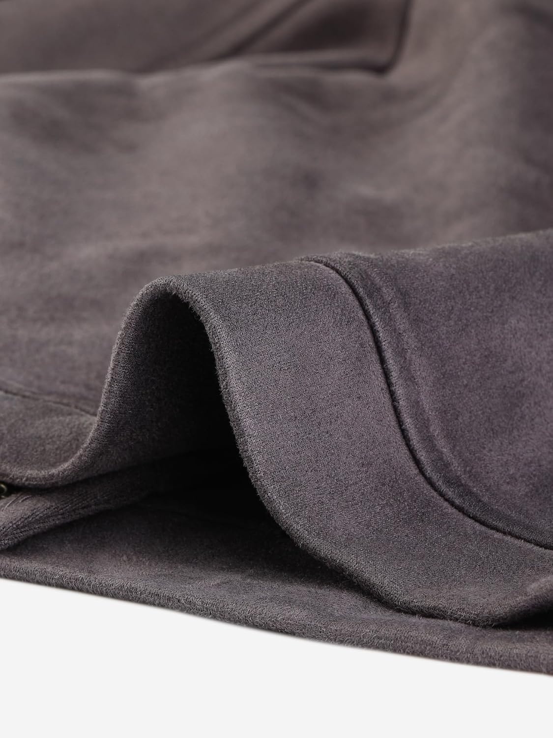 image:imageAllegra K Womens Faux Suede Jacket Long Sleeve Zip Up Lapel OuterwearDark Gray