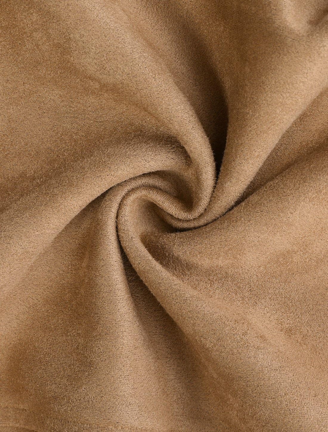 image:imageAllegra K Womens Faux Suede Jacket Long Sleeve Zip Up Lapel OuterwearKhaki