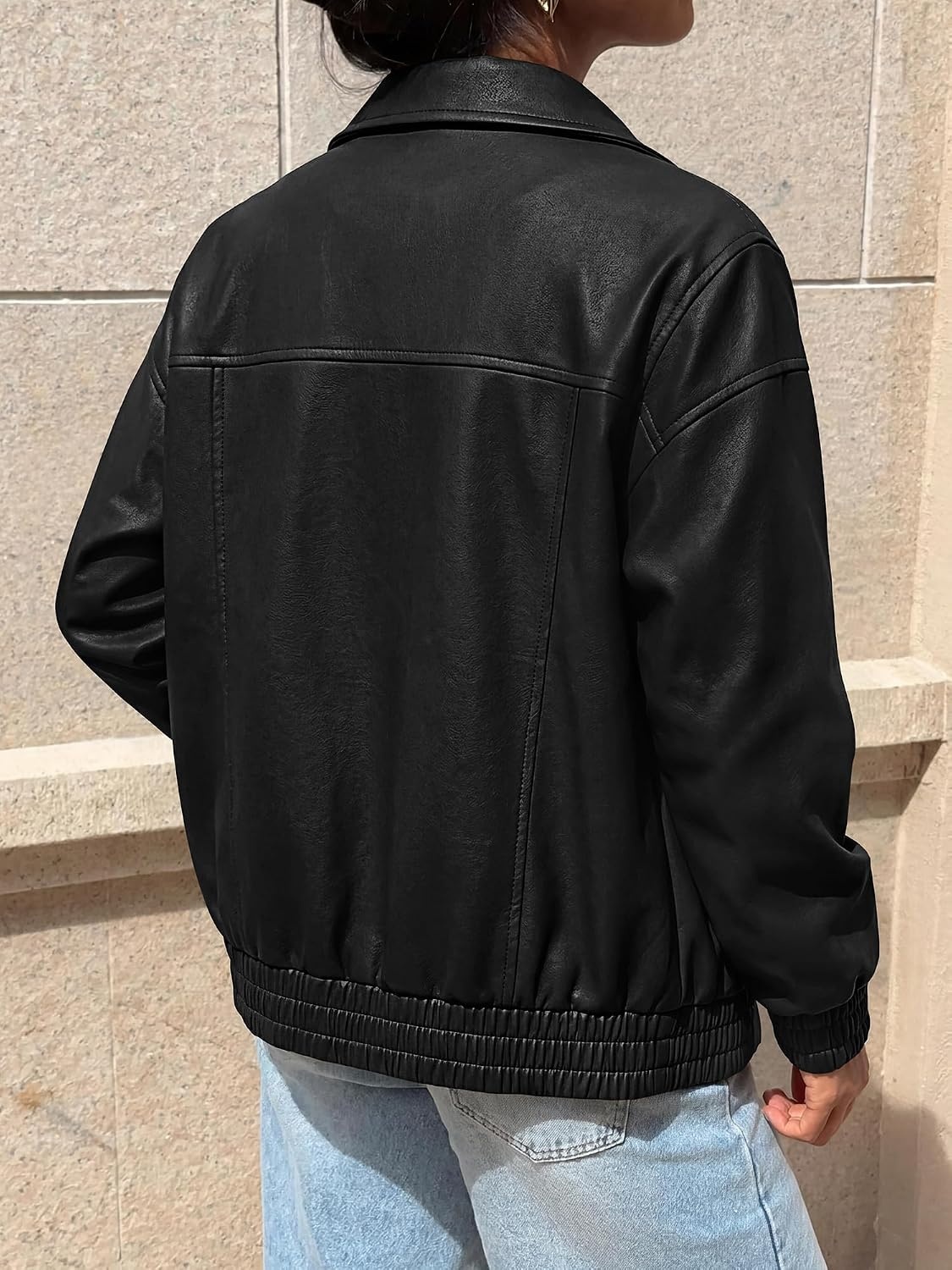 image:imageBTFBM Faux Leather Jacket Women Fall Clothes 2026Black
