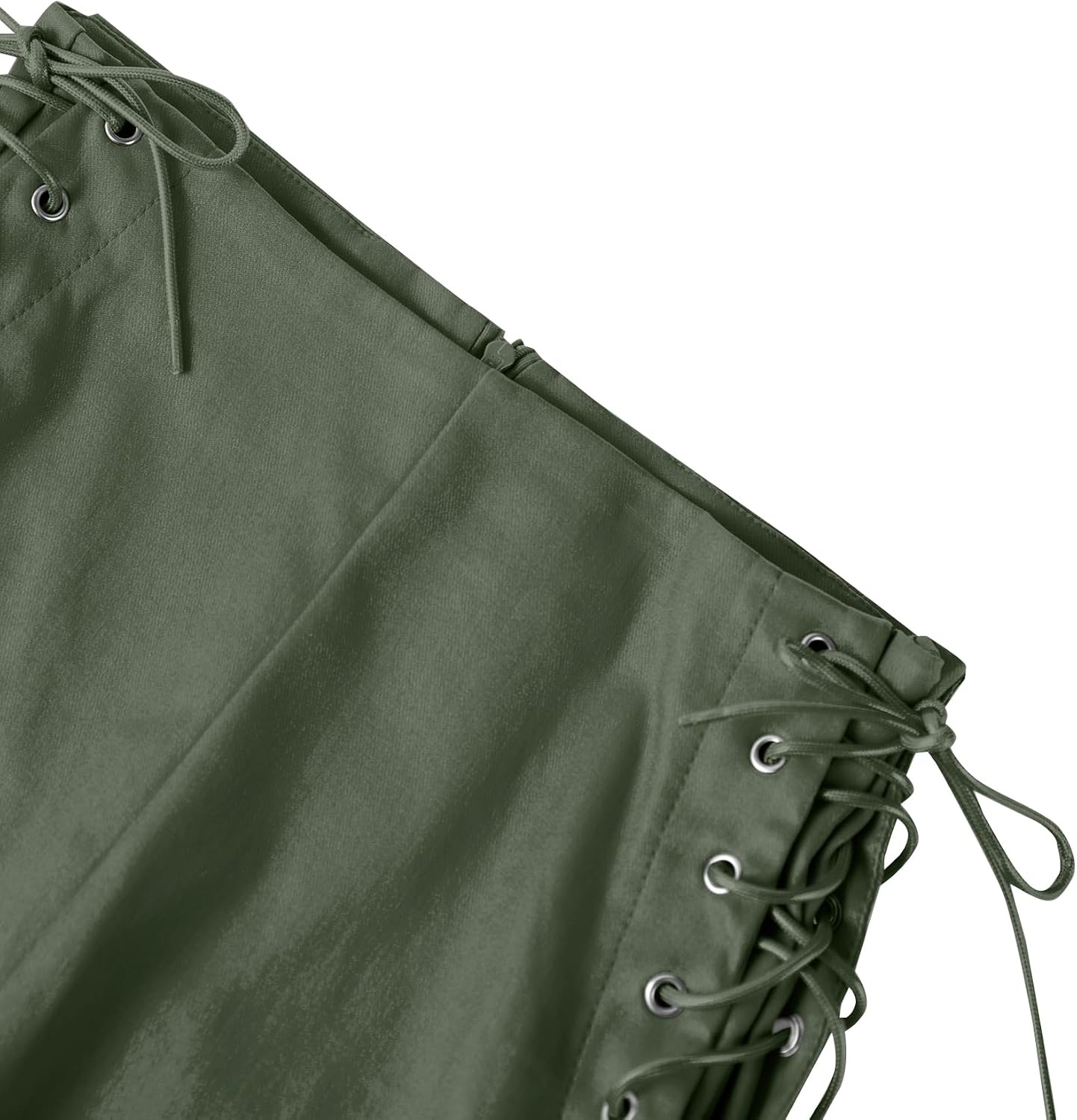 image:imageLeather Shorts for Women High Waisted Lace Up Side Stretchy Sexy Mini Booty Short Y2K Rave Club Party Concert WinterArmy Green