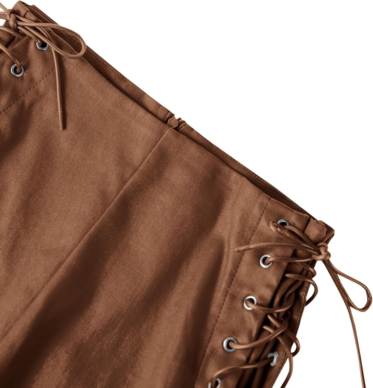 image:imageLeather Shorts for Women High Waisted Lace Up Side Stretchy Sexy Mini Booty Short Y2K Rave Club Party Concert WinterBrown