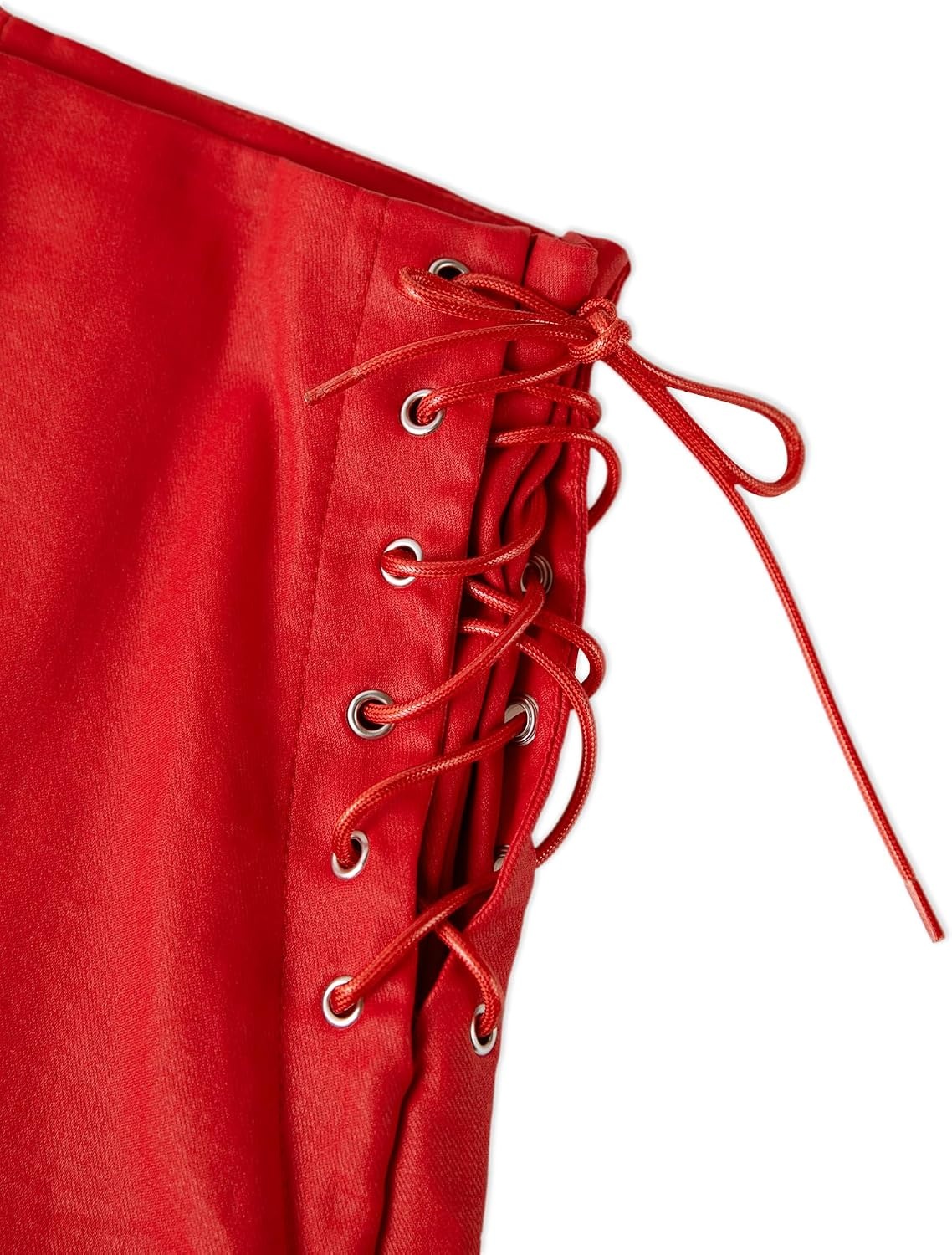image:imageLeather Shorts for Women High Waisted Lace Up Side Stretchy Sexy Mini Booty Short Y2K Rave Club Party Concert WinterRed