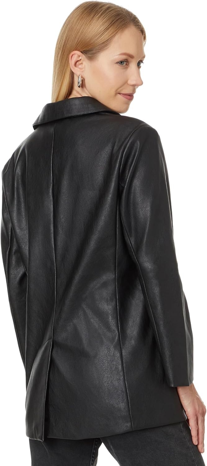 image:imageLevis Womens Faux Leather Single Breasted BlazerBlack