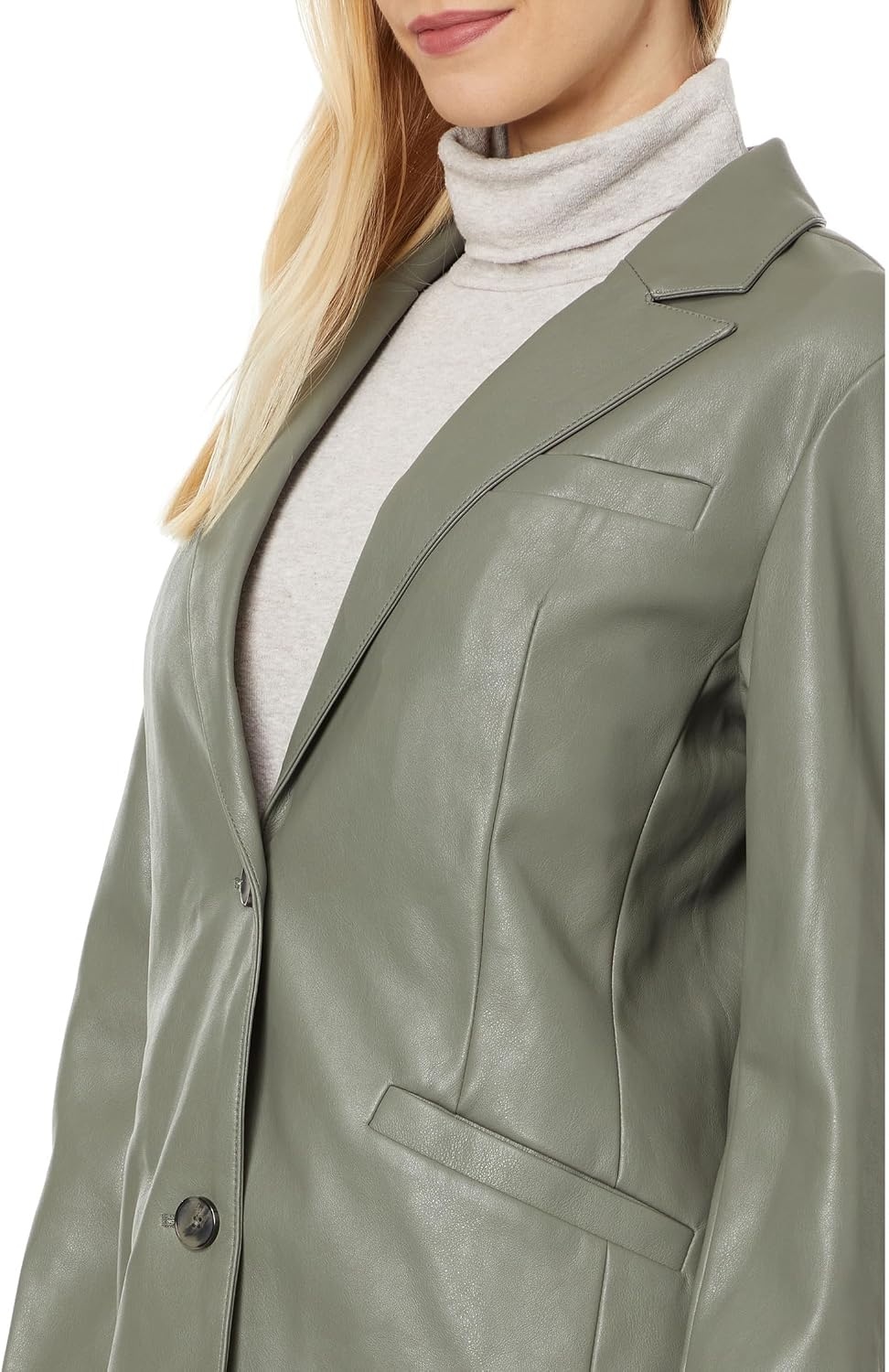 image:imageLevis Womens Faux Leather Single Breasted BlazerSage