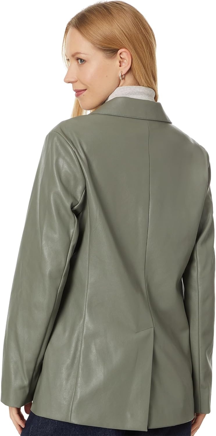 image:imageLevis Womens Faux Leather Single Breasted BlazerSage