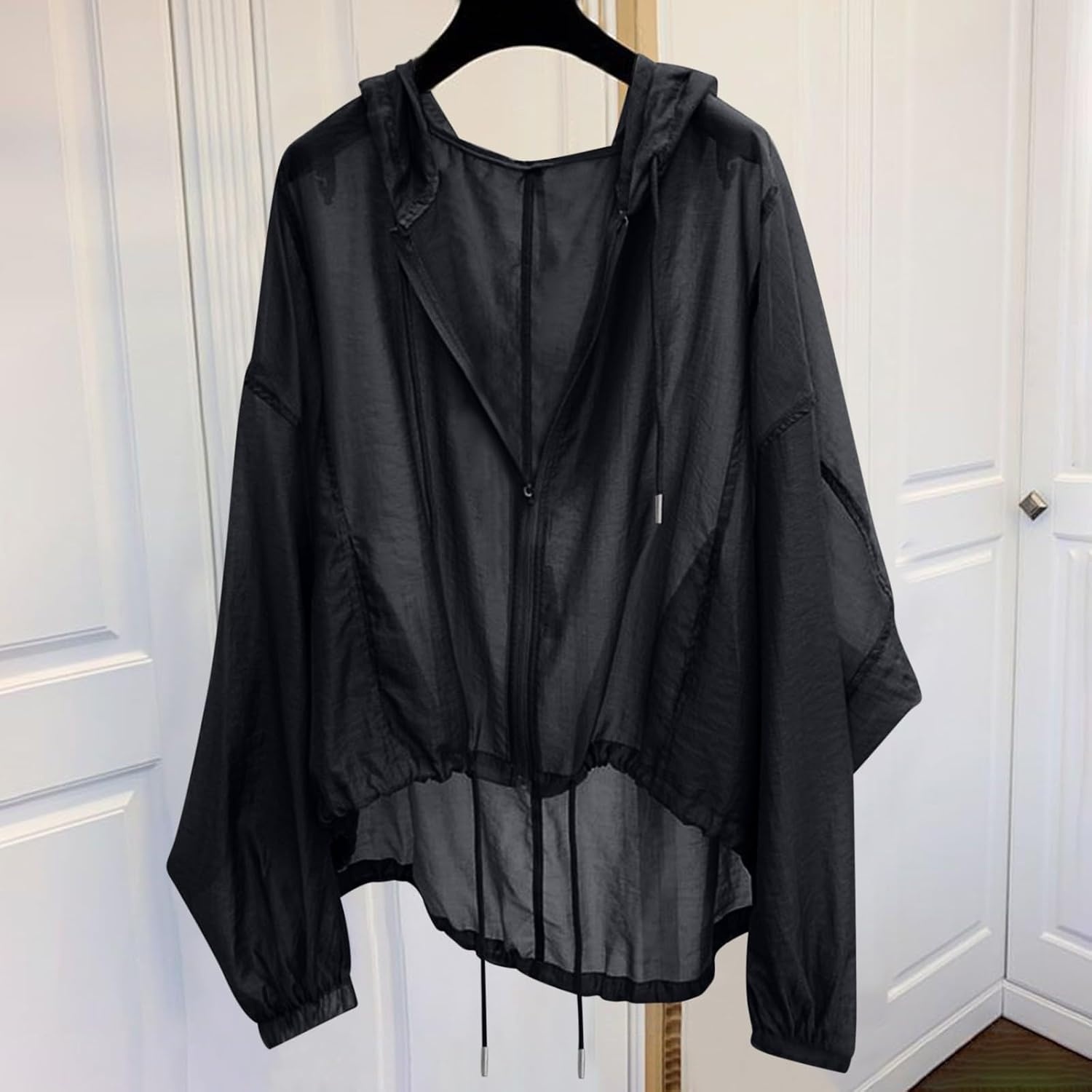 image:imageLong Sleeve Jackets for Women Sun Protection UPF 50 UV Hooded Lightweight Casual Beach Vacation Outfit ShirtsBlack