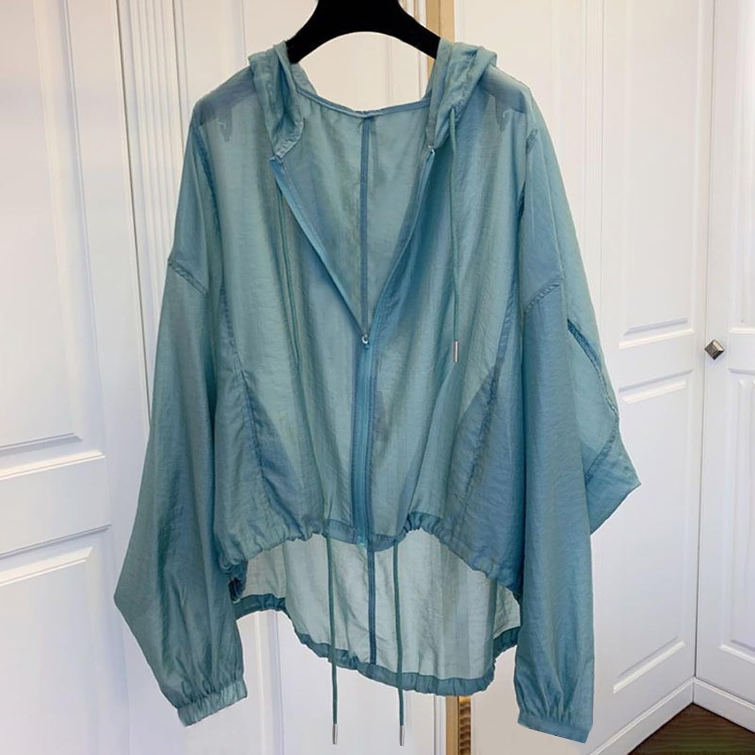image:imageLong Sleeve Jackets for Women Sun Protection UPF 50 UV Hooded Lightweight Casual Beach Vacation Outfit ShirtsGreen