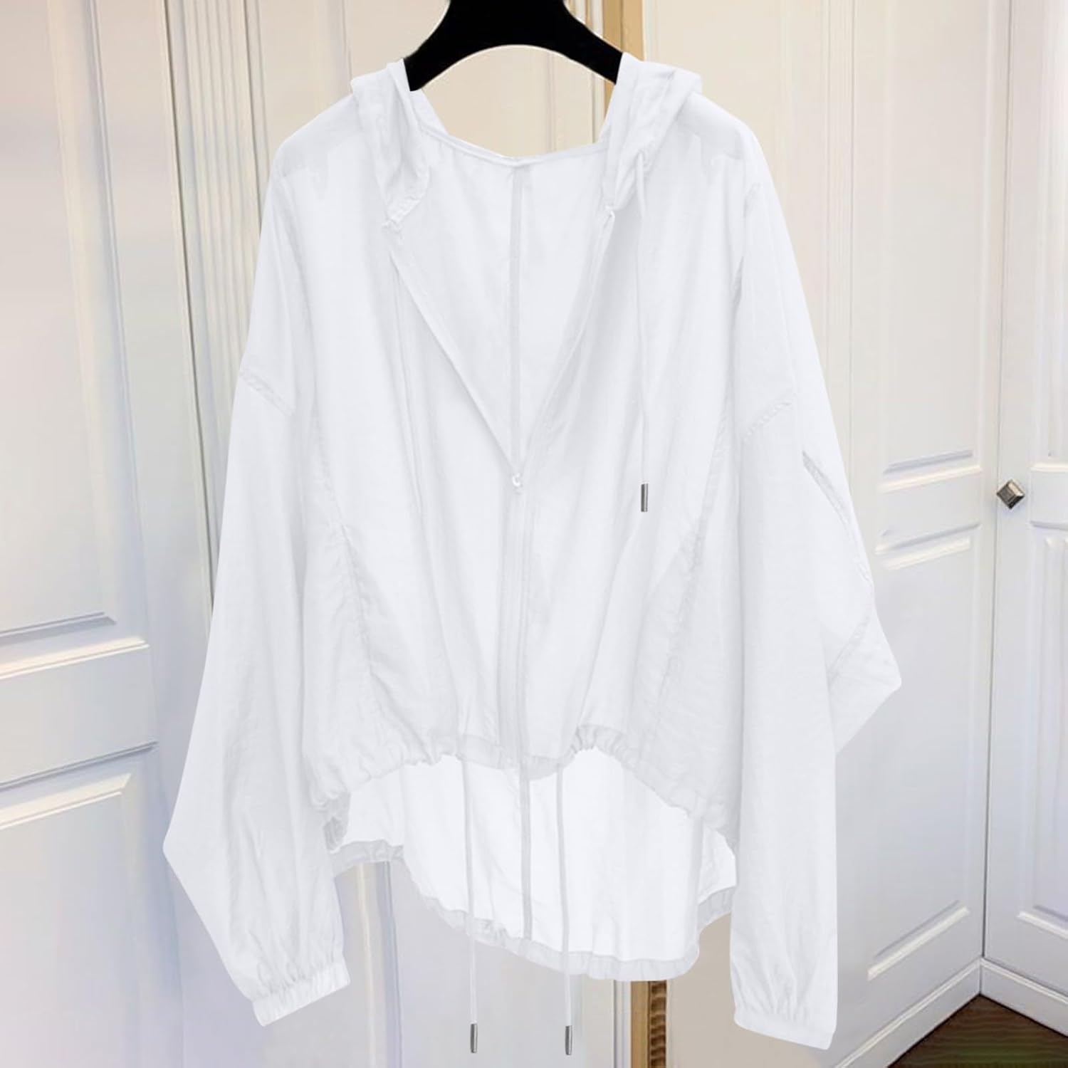 image:imageLong Sleeve Jackets for Women Sun Protection UPF 50 UV Hooded Lightweight Casual Beach Vacation Outfit ShirtsWhite
