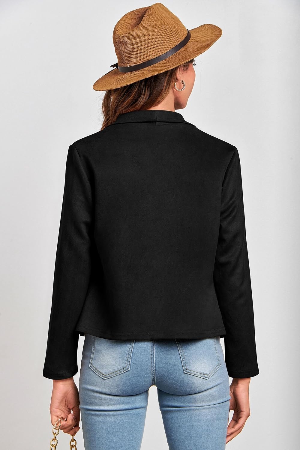 image:imagePRETTYGARDEN Womens Fall Fashion Faux Suede JacketsBlack