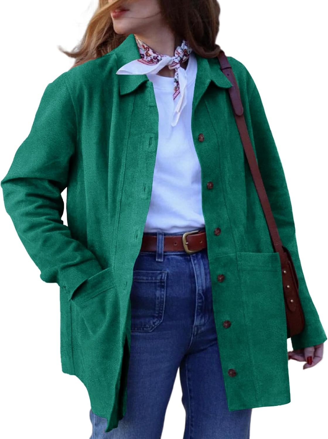 image:imageTankaneo Womens Faux Suede JacketsGreen