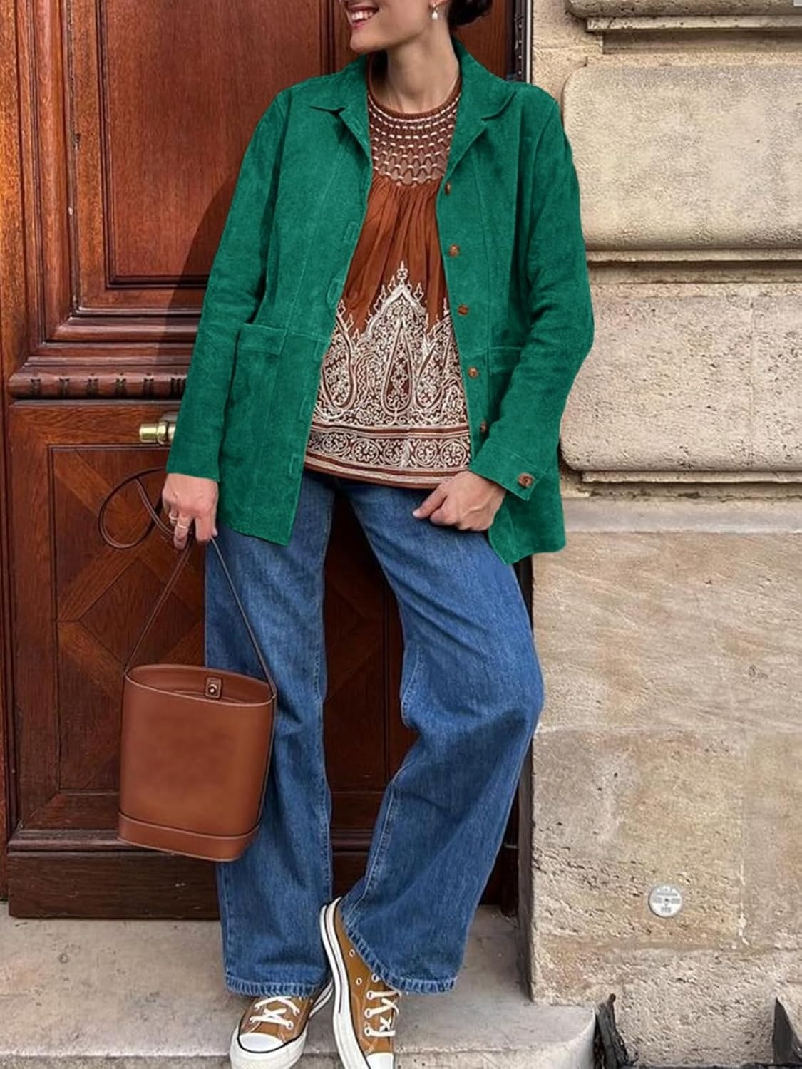 image:imageTankaneo Womens Faux Suede JacketsGreen