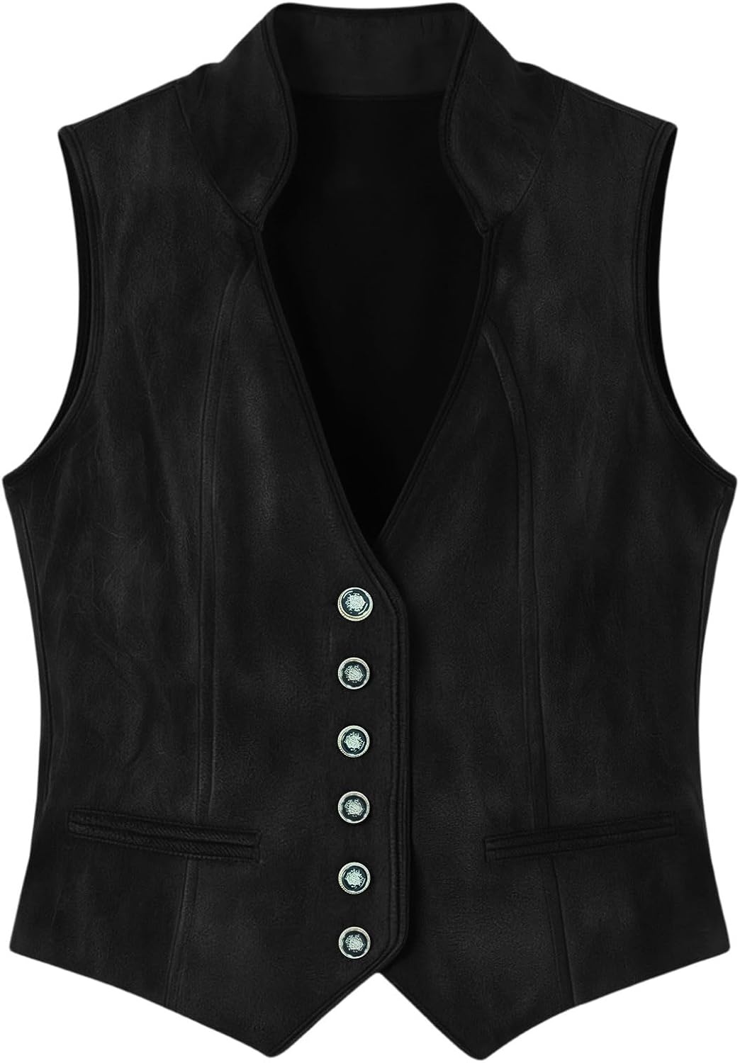 image:imageWestern Vest Women Sleeveless Faux Suede Leather WaistcoatBlack