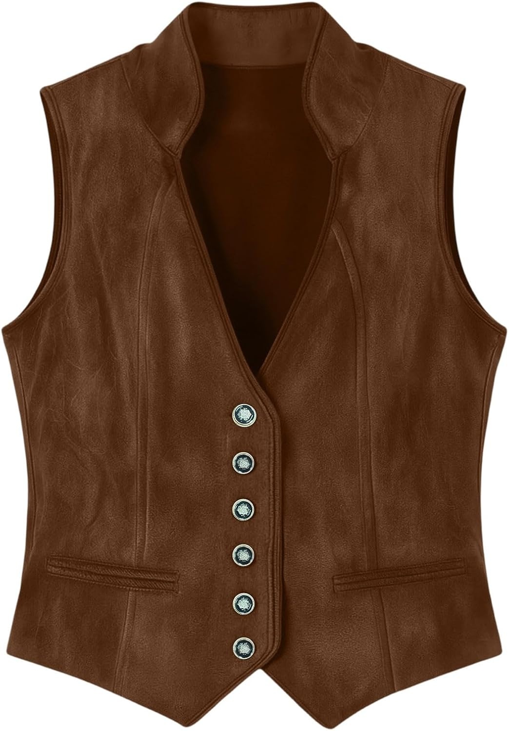 image:imageWestern Vest Women Sleeveless Faux Suede Leather WaistcoatBrown