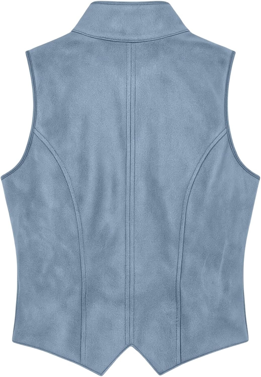 image:imageWestern Vest Women Sleeveless Faux Suede Leather WaistcoatLight Blue