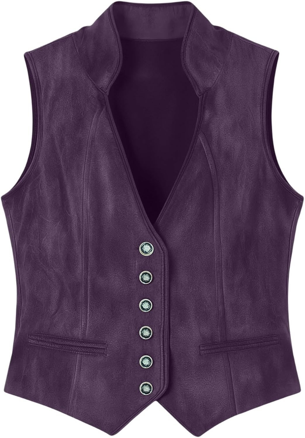image:imageWestern Vest Women Sleeveless Faux Suede Leather WaistcoatPurple