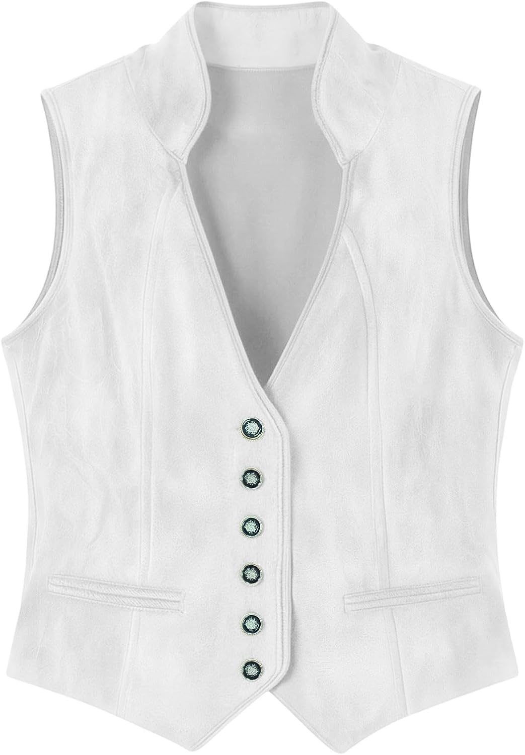 image:imageWestern Vest Women Sleeveless Faux Suede Leather WaistcoatWhite