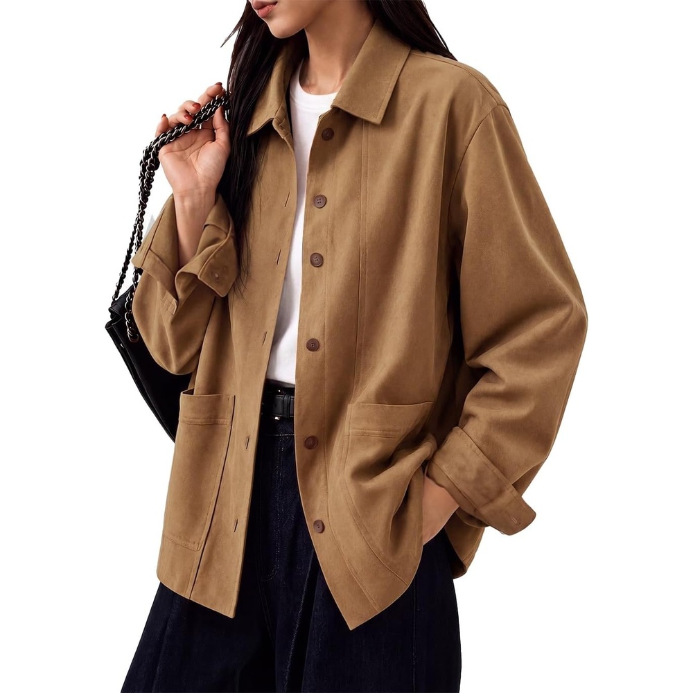 image:imageTankaneo Womens Faux Suede JacketsCamel