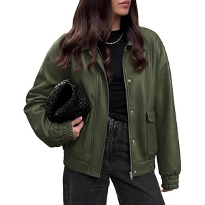 BTFBM Faux Leather Jacket Women Fall Clothes 2026(Grey Green)